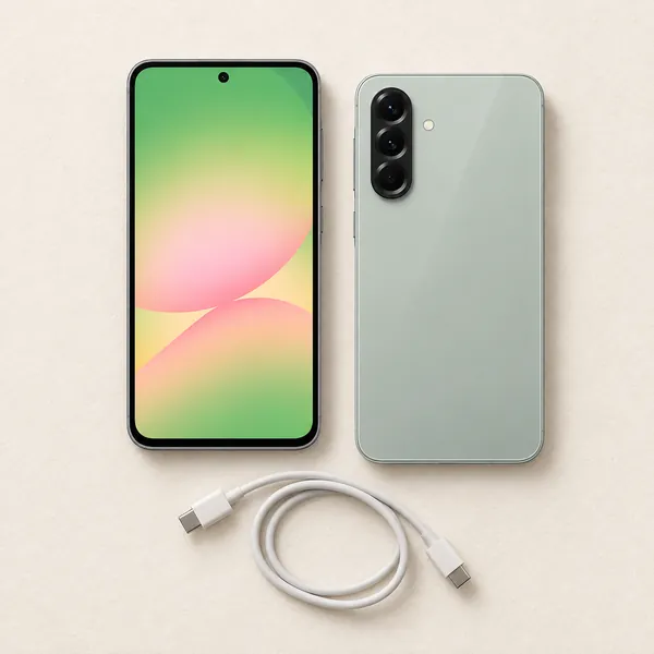 Galaxy A56 con su cable USB-C