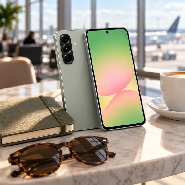 Galaxy A56 sobre una mesa de café